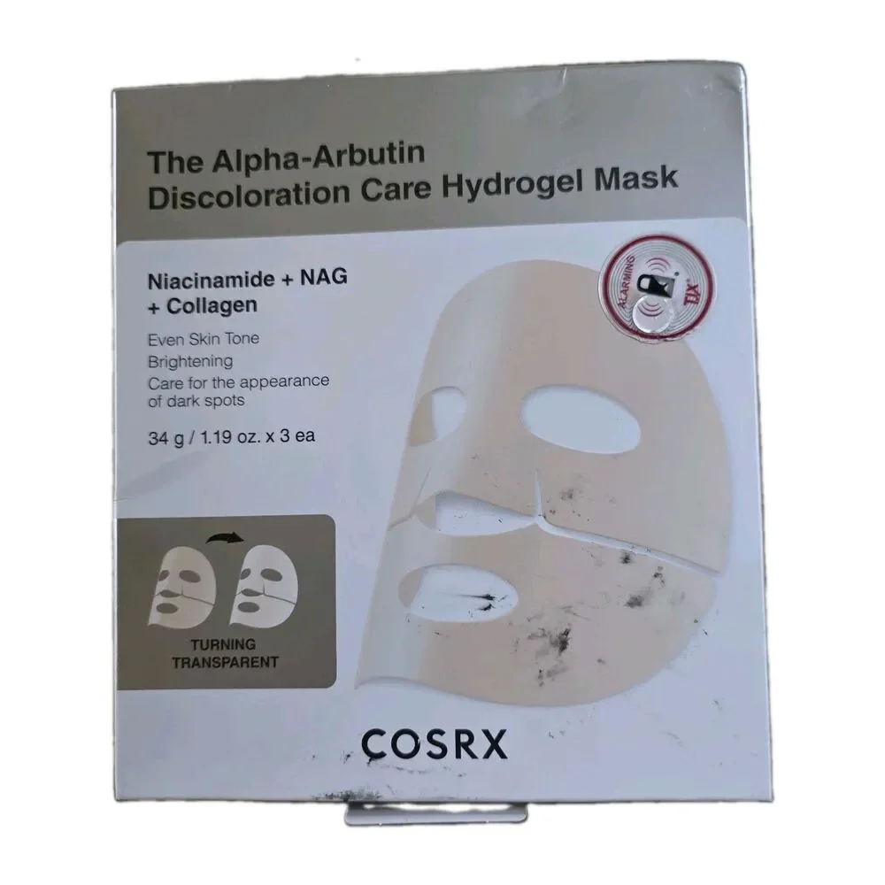 COSRX The Alpha-Arbutin Discoloration Care Hydrogel Face Masks Skincare 3 EA,